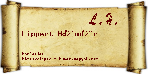 Lippert Hümér névjegykártya